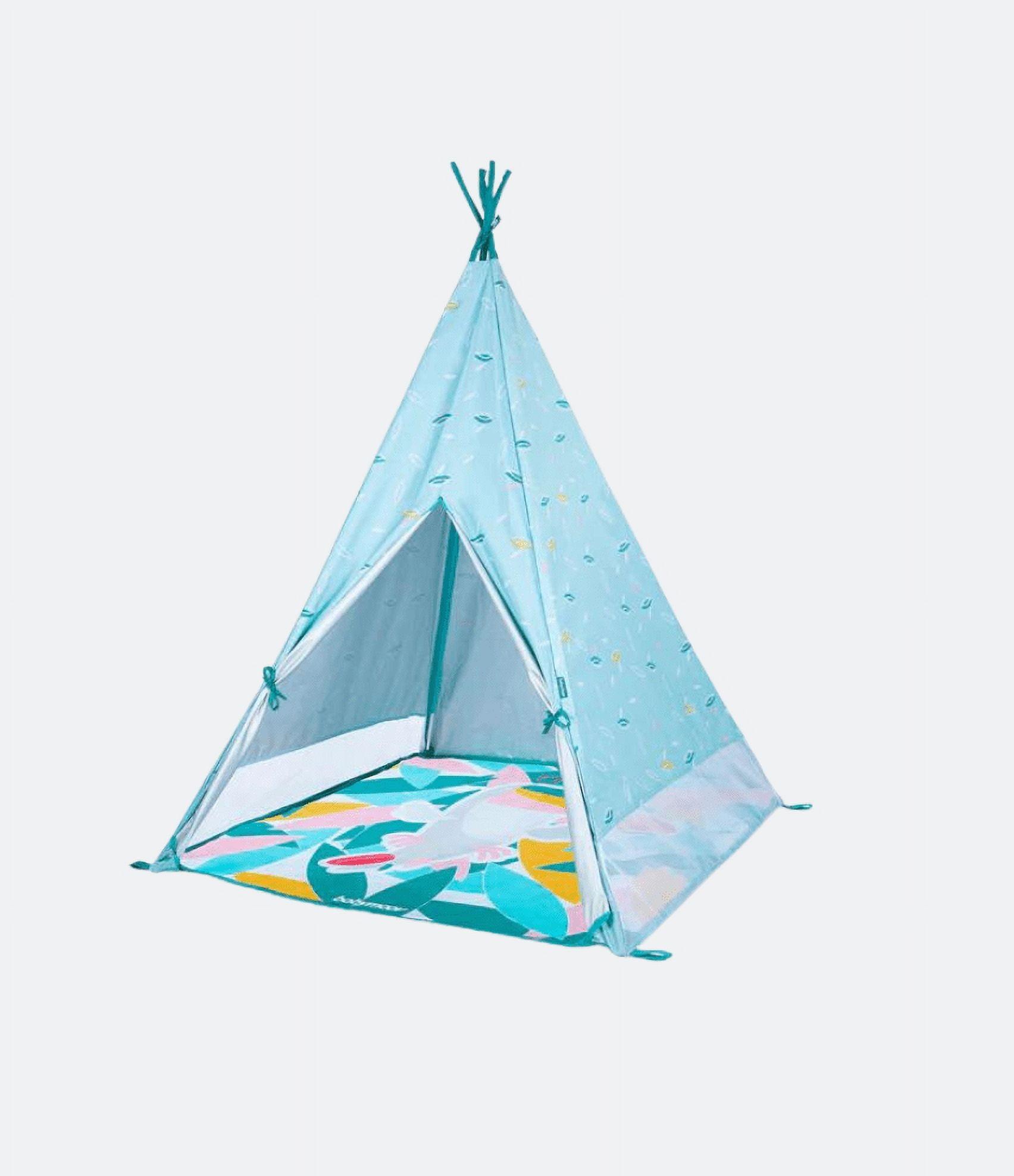 Large Blue Aluminum Pop-Up Teepee Tent with Mattress