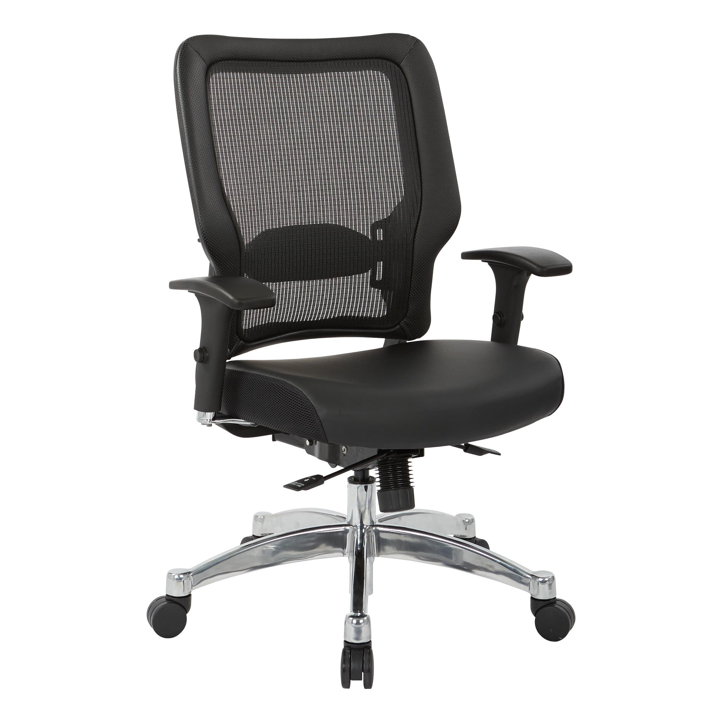 Executive Adjustable Black Bonded Leather & Mesh Office Chair