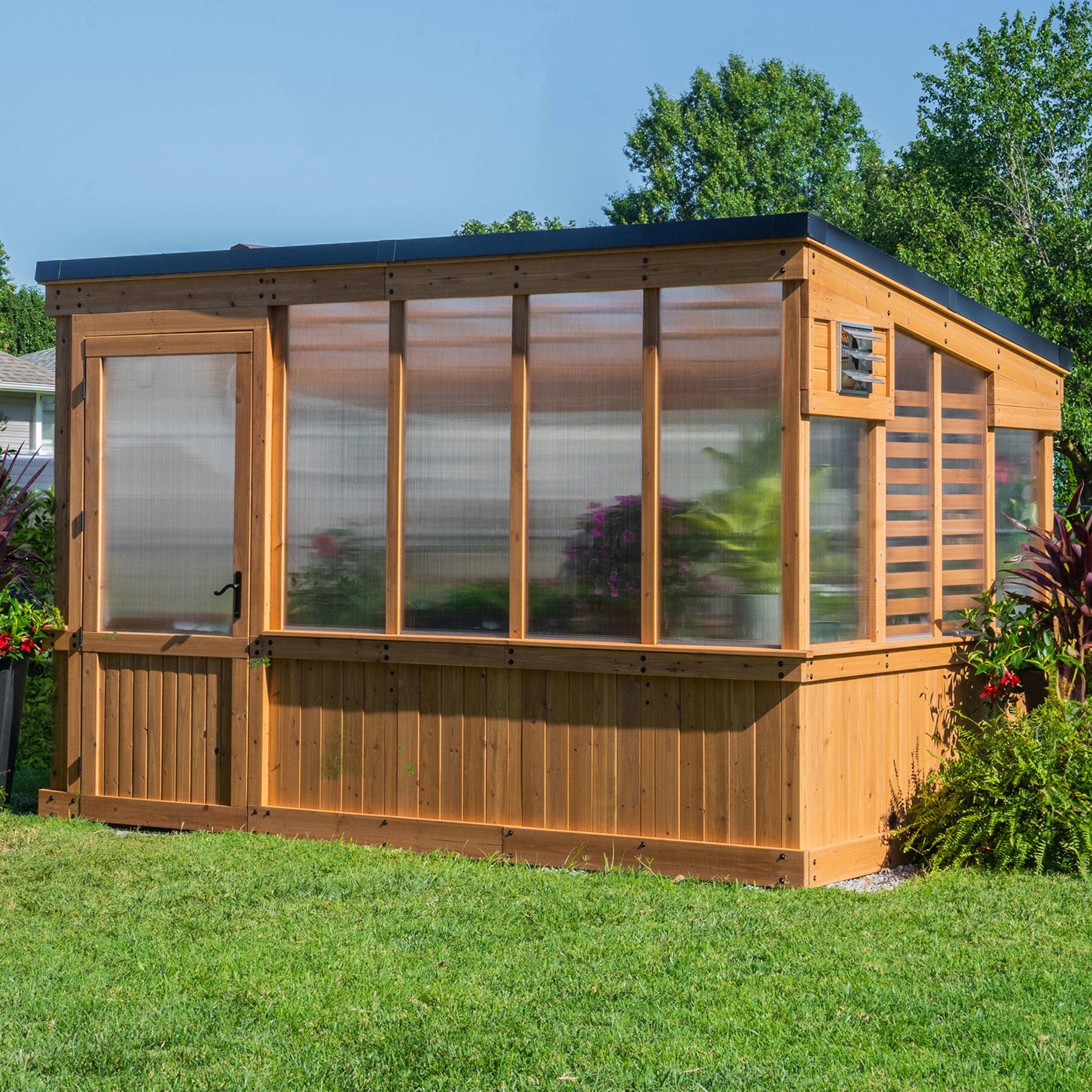 Zalie Cedar and Polycarbonate Modern Greenhouse