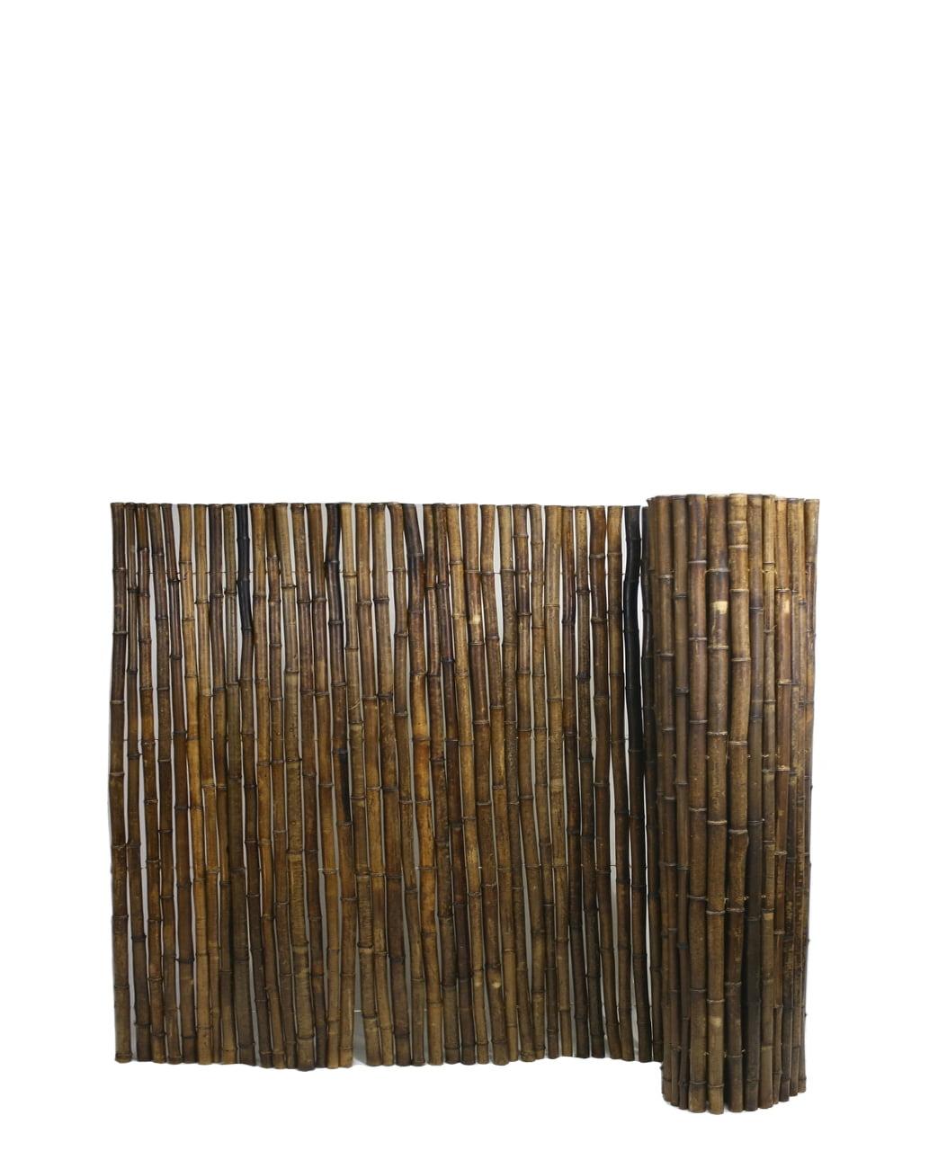 Caramel Brown Bamboo Fence Panel with Galvanized Steel Wires, 3' x 8'