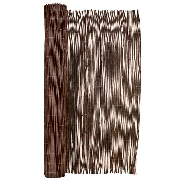 Backyard X-Scapes Natural Willow Rolled Panel Fence Decorative Fencing for Backyard Brown 72 in H x 96 in L
