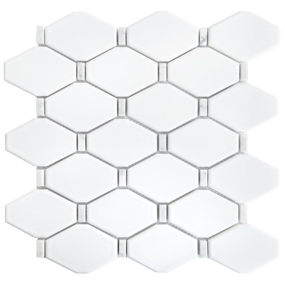 Altair Altair 3.19" x 2.23" Mosaic Sheet Glass Honeycomb Wall & Floor Tile