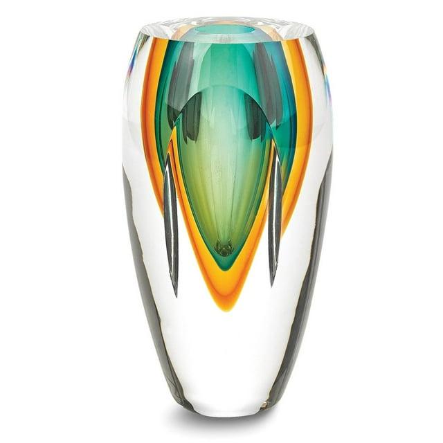 Badash Astra Green Handcrafted Art Glass Vase QGM23774