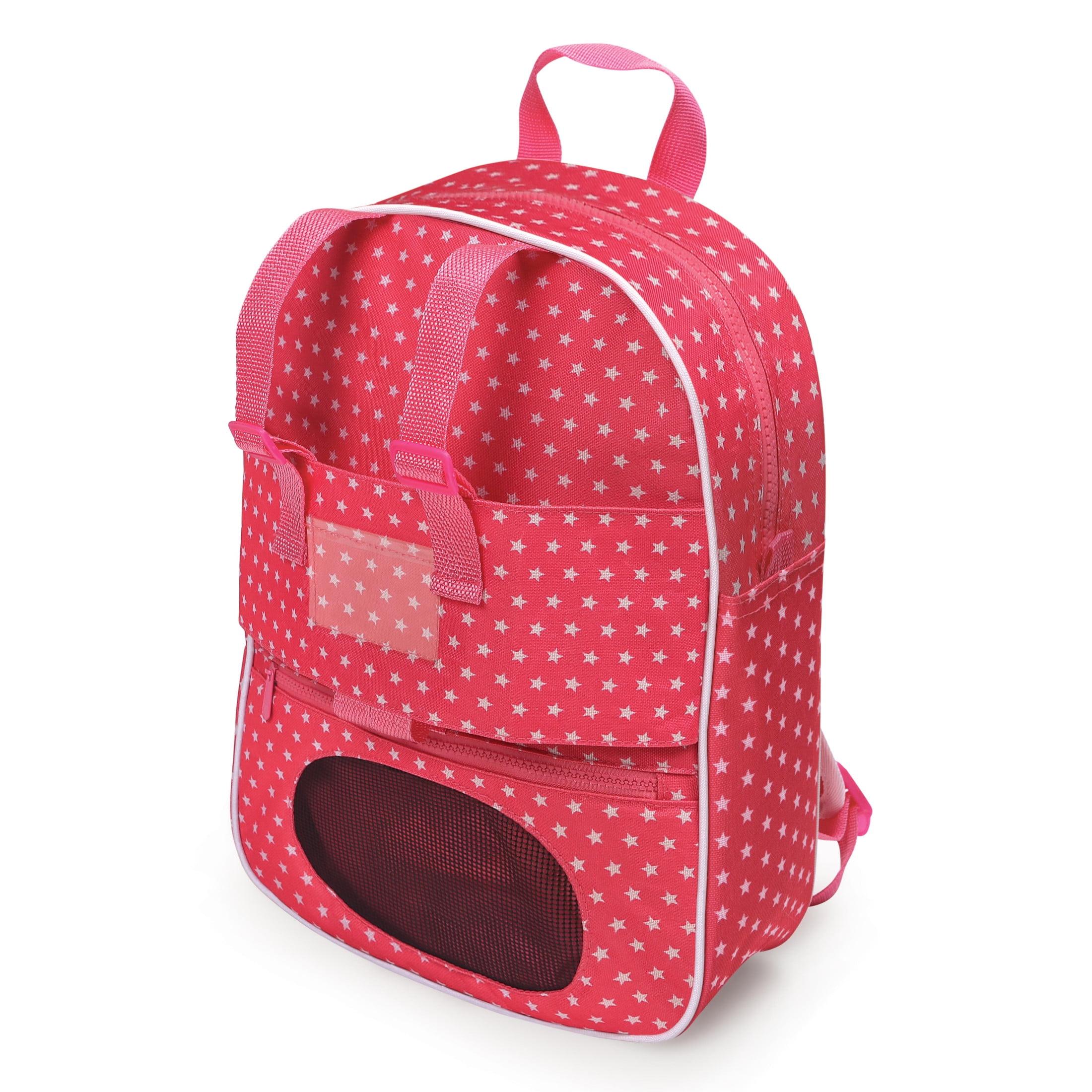 Badger Basket Doll Travel Backpack with Plush Friend Compartment - Star Pattern
