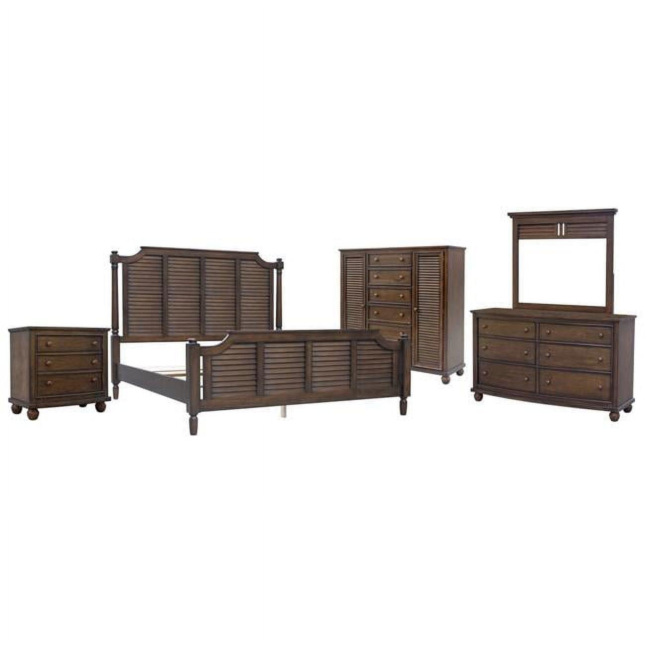 Bahama Shutter 5-Piece Queen Bedroom Set in Tropical Walnut