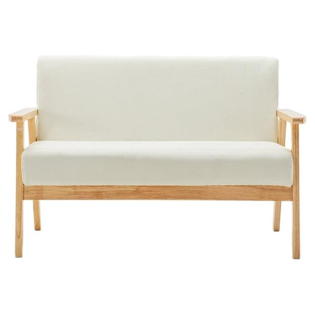 Maykoosh Beachy Beauty Beige Linen Fabric Loveseat