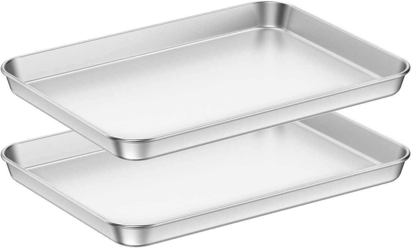 Stainless Steel 12" x 10" Non-Toxic Cookie Sheets Set