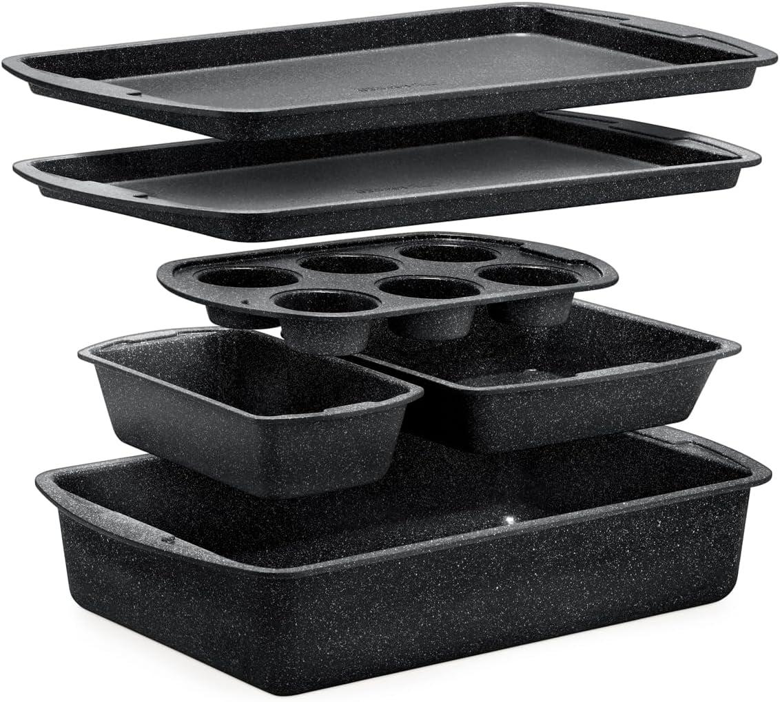 Bakken Swiss - Bakeware Set – 6 Piece (Gray Stone Coating)