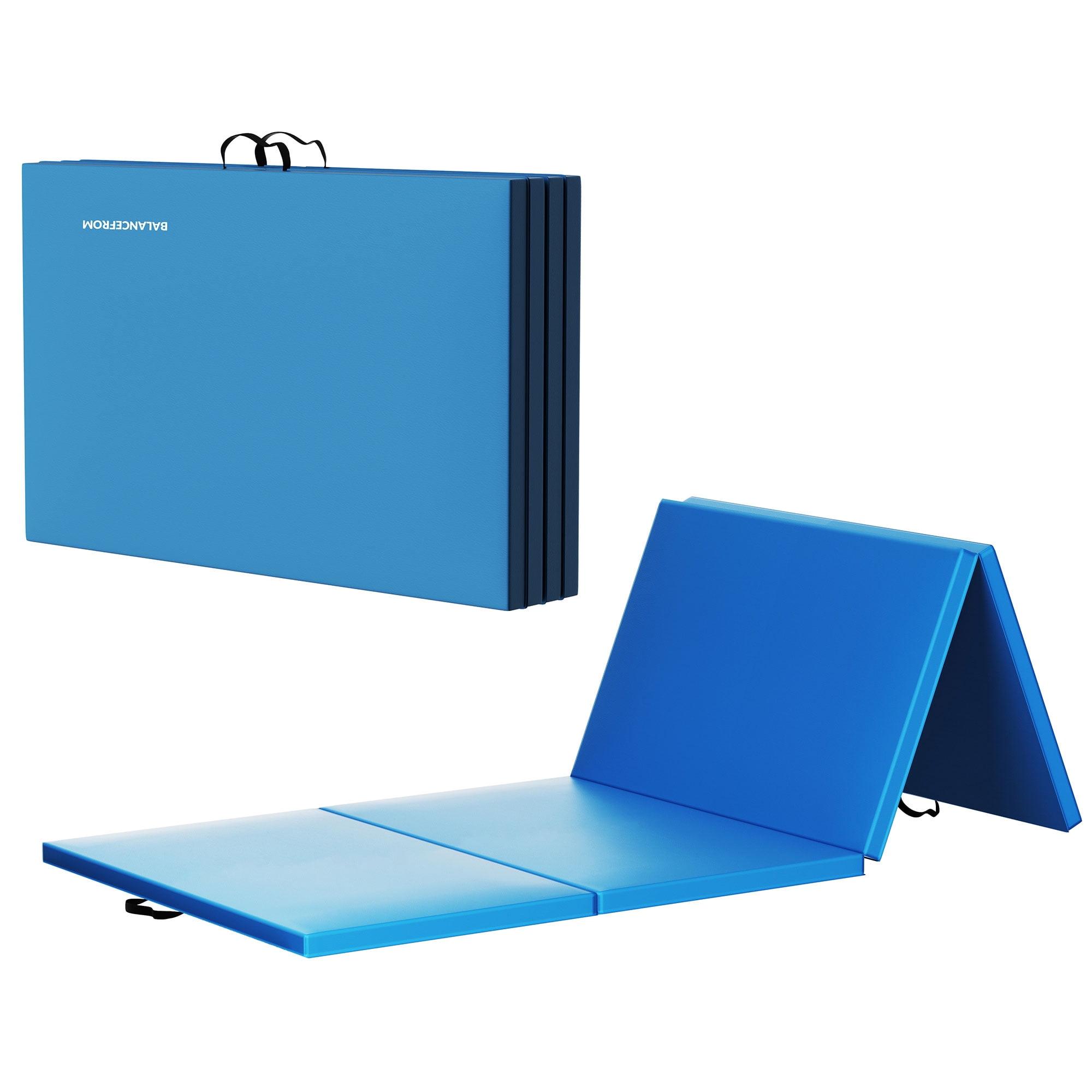 BalanceFrom All Purpose 4'x8'x2" Extra Thick High Density Anti Tear Fitness Yoga Gymnastics Gym Folding Exercise Aerobics Mat, Blue