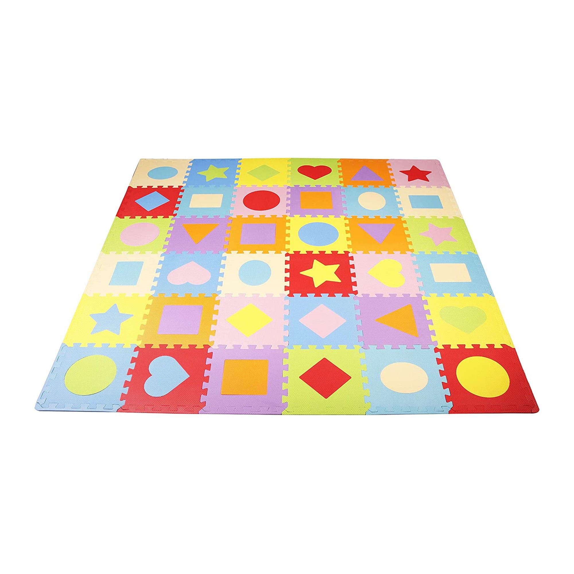 Multicolor EVA Foam Interlocking Shape Puzzle Play Mat Set