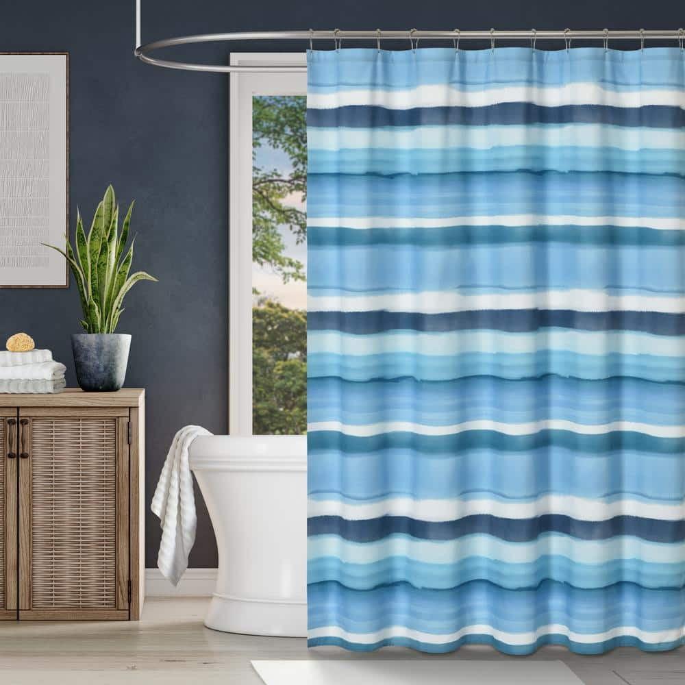 Balboa Blue Polyester Nautical Tub Curtain