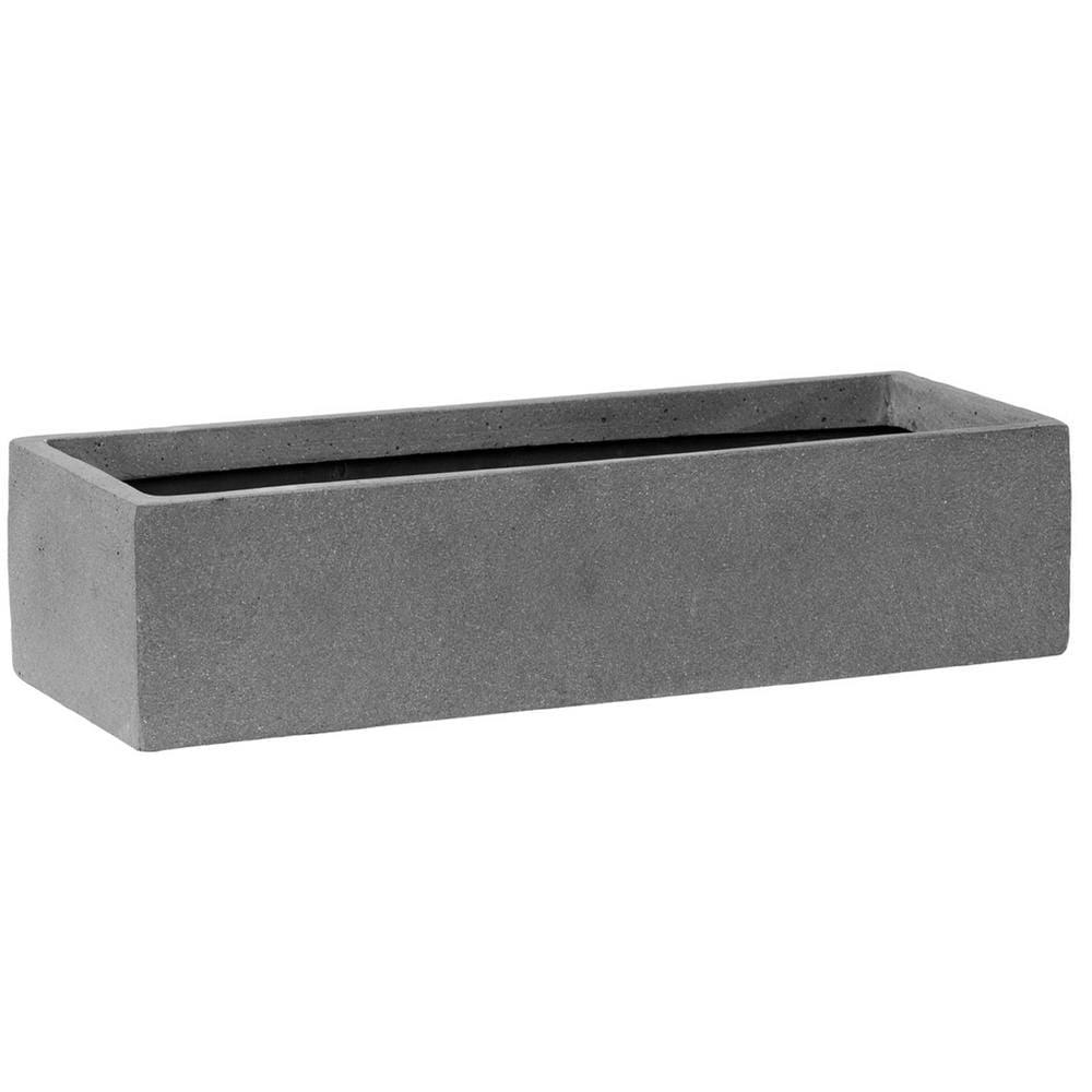 Gray Fiberstone Slim Low Rectangle Planter, 16.5"