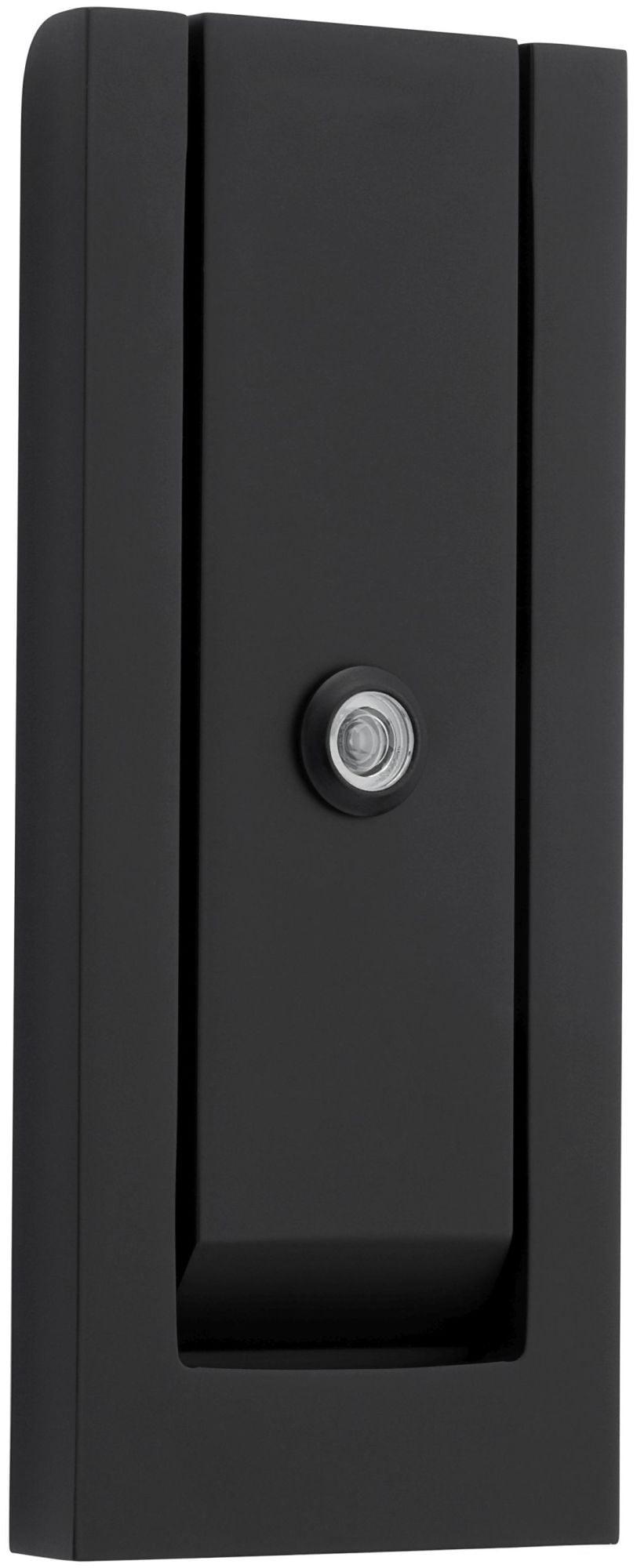 Satin Black Modern Rectangular Brass Door Knocker with Viewer