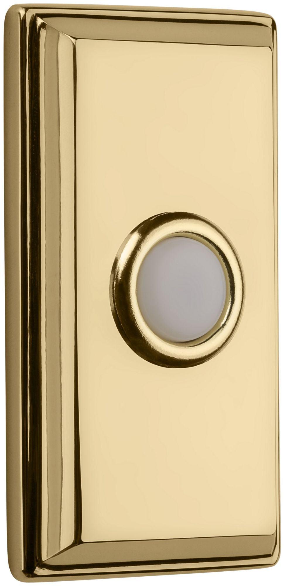 Polished Brass Illuminated Rectangular Door Bell Button