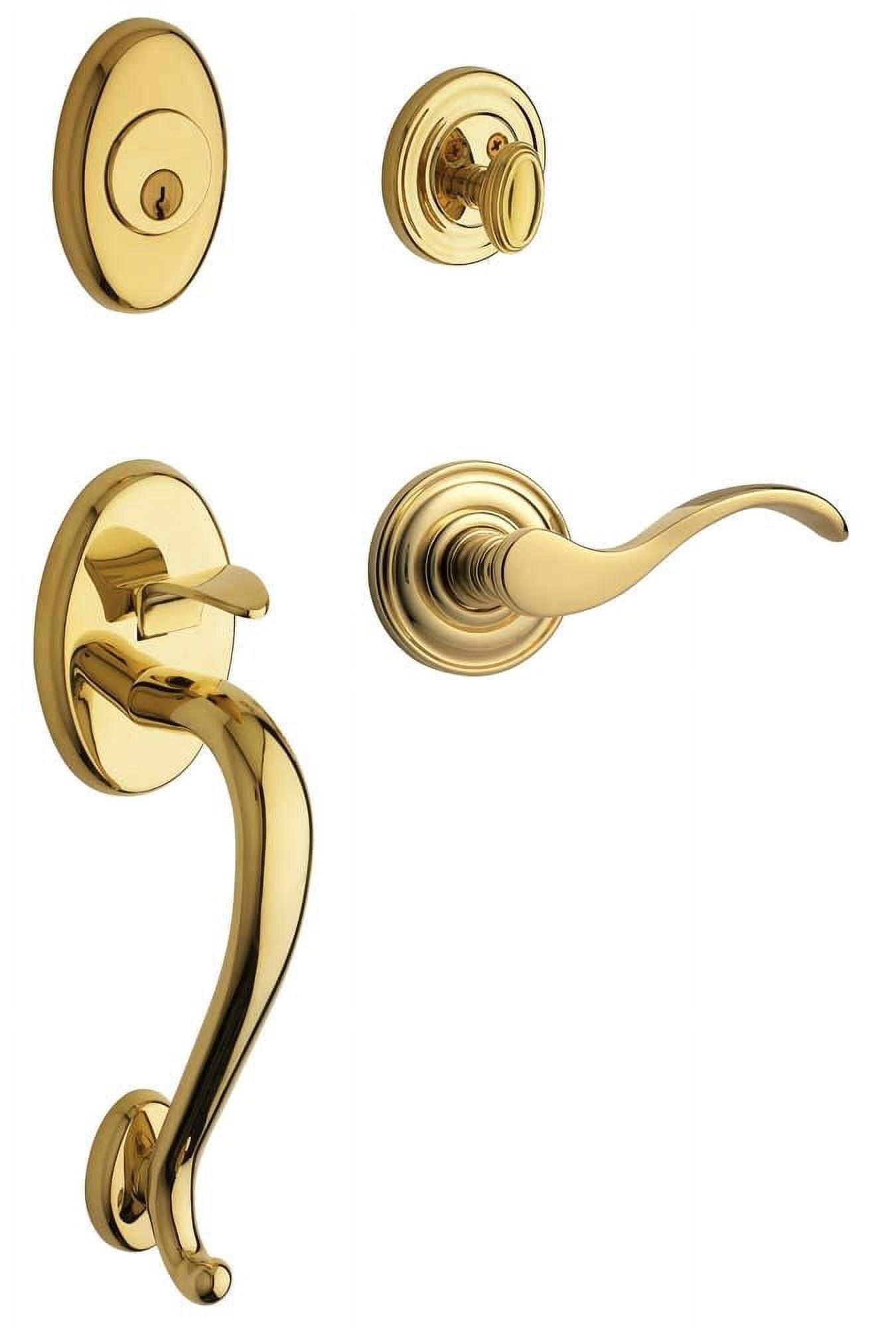 Baldwin 85315.003.Lent Logan Sectional Trim Left HandHandleset with Wave Lever, Lifetime Polished Brass
