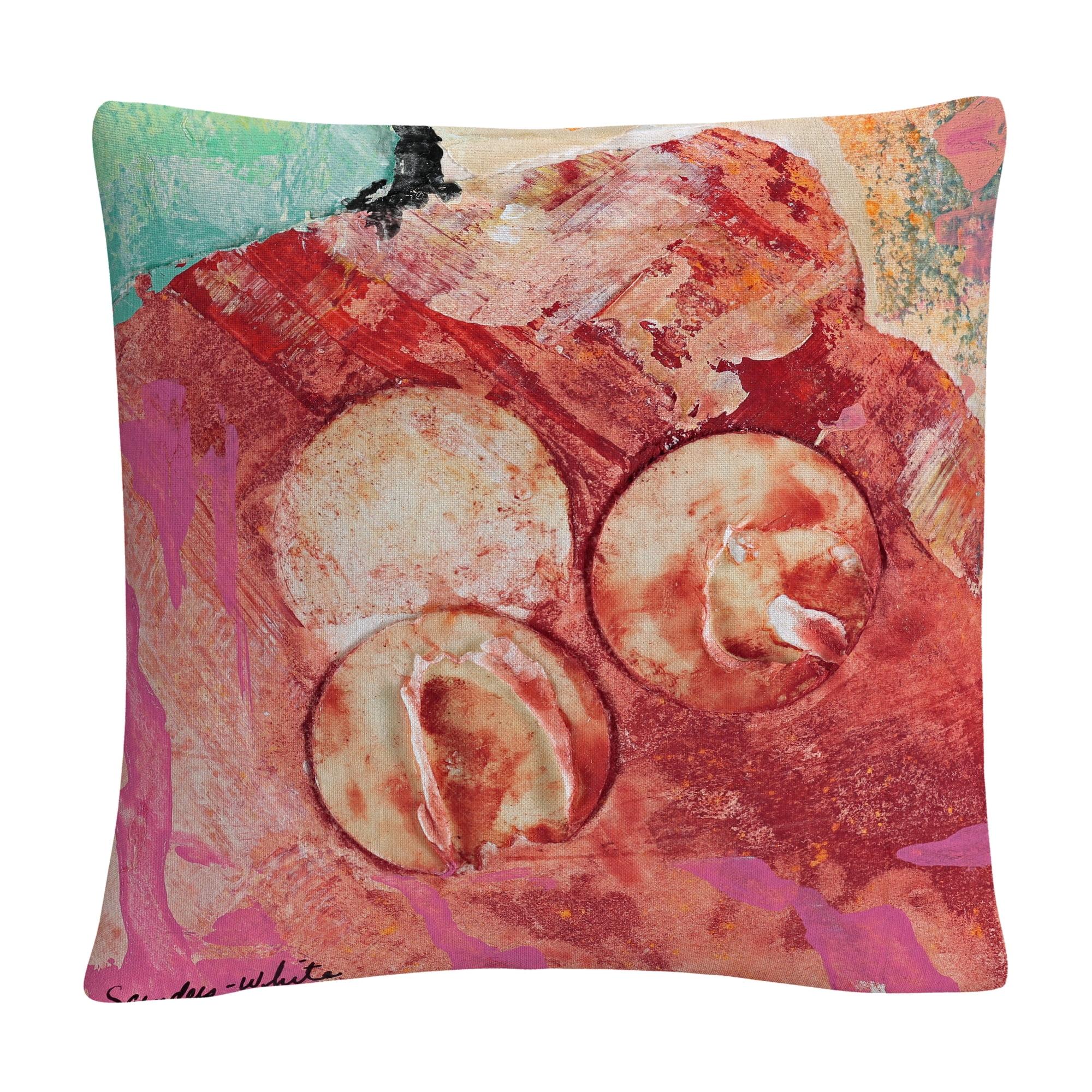 Trademark Fine Art Pat Saunders-White Abstract Throw Pillow