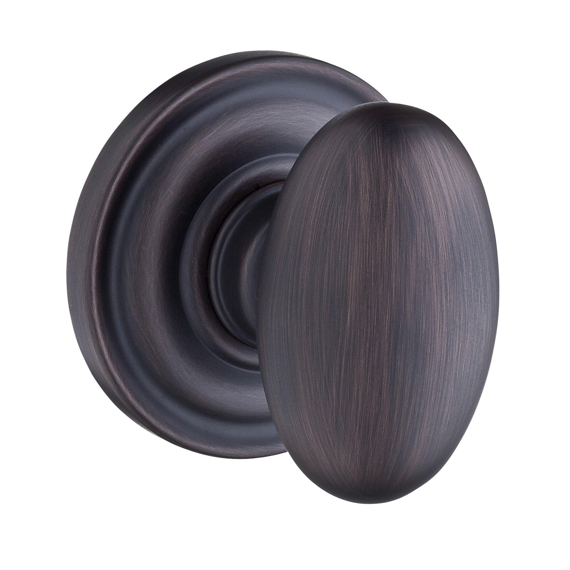 Ellipse Privacy Door Knob with Traditional Round Rose
