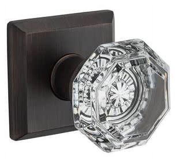 Crystal Passage Door Knob with Traditional Square Rose