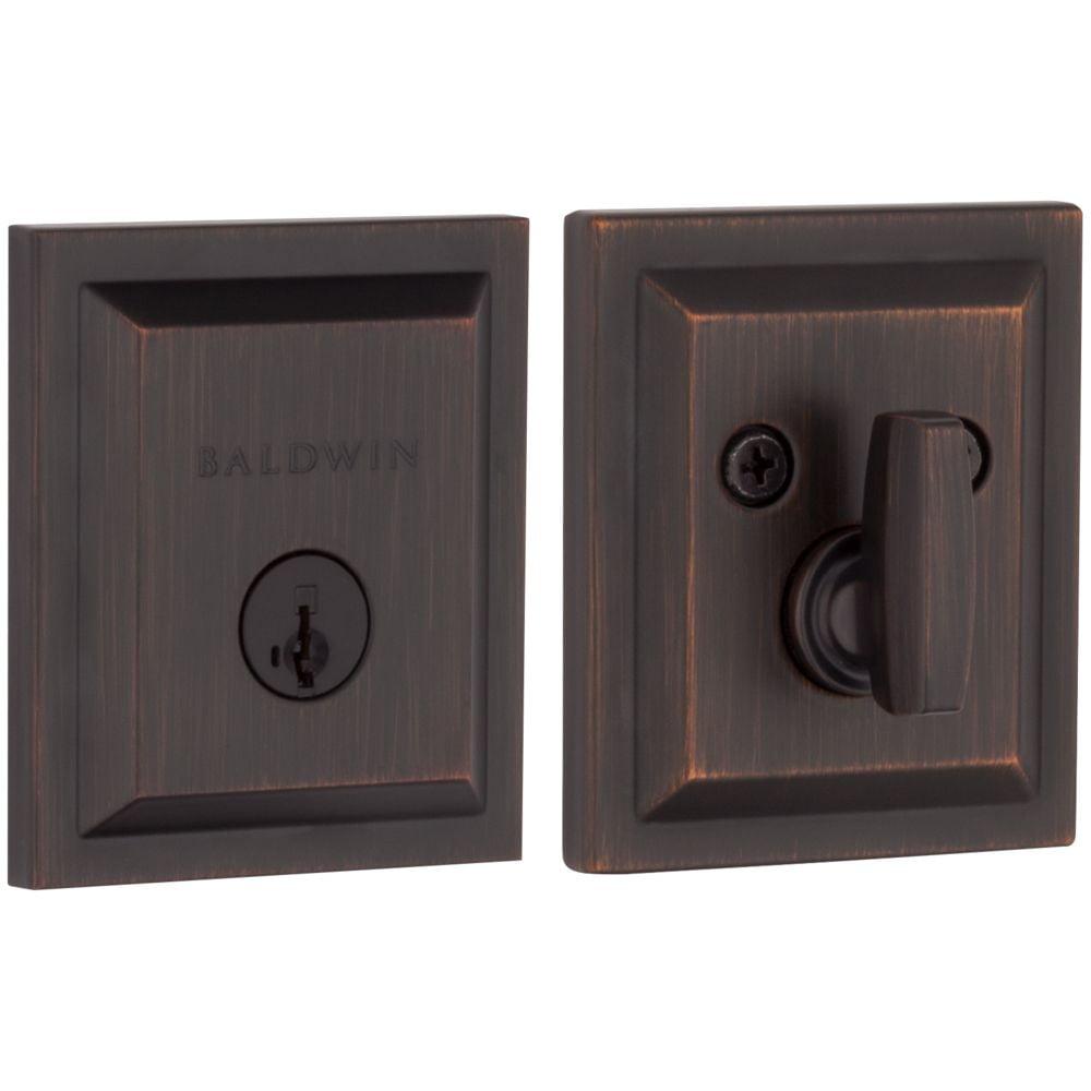 Baldwin 380SLB11PSMTCPRCAL Torrey Pines 380 Rectangular Low Profile Single Cylinder Deadbolt with SmartKey