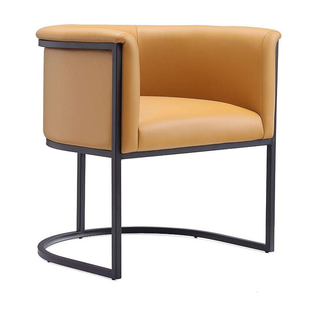 Manhattan Comfort Cosmopolitan Faux Leather Dining Chair Saddle: Upholstered, Metal Legs, No Assembly Required