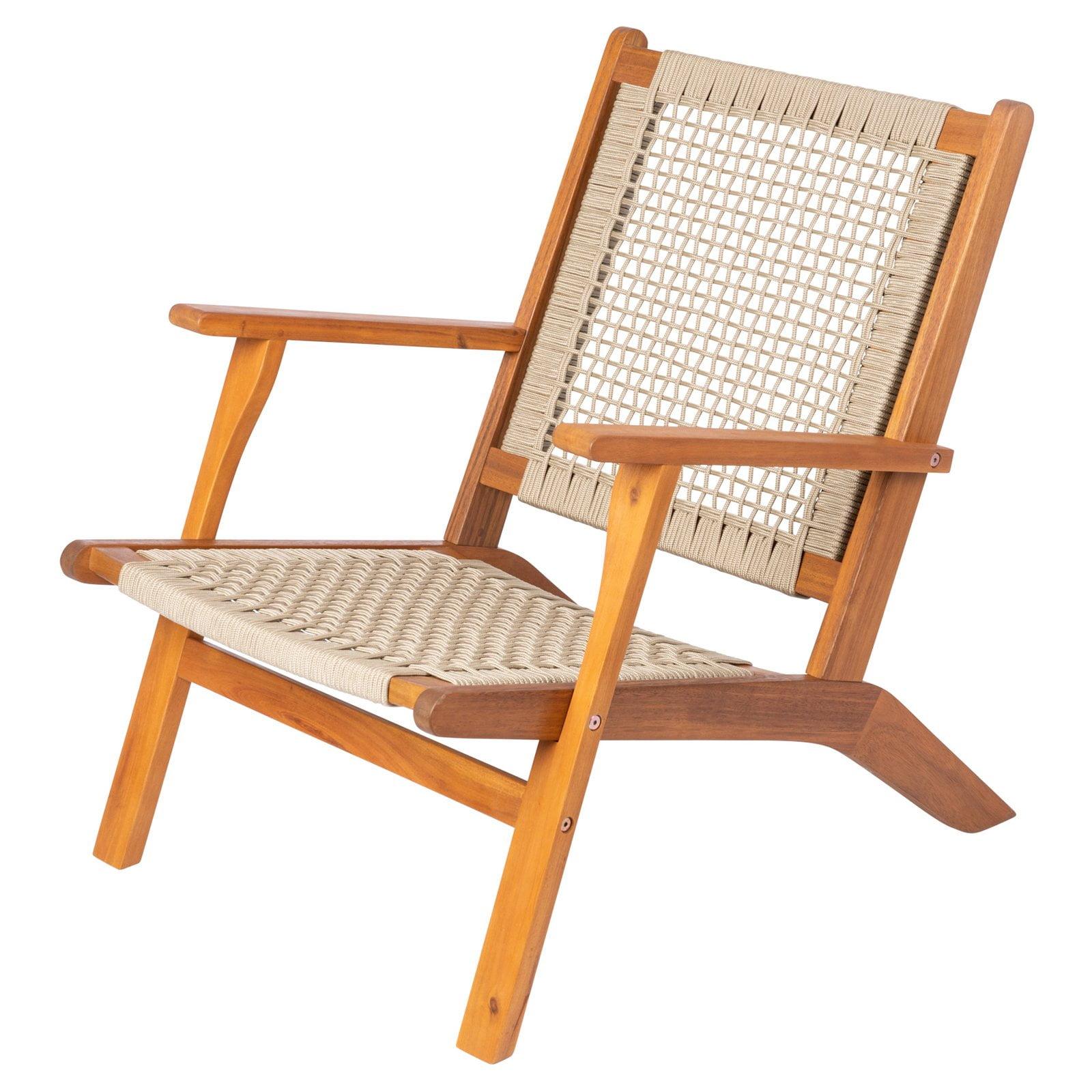 Vega Natural Stain Outdoor Chair in Ecru Cording