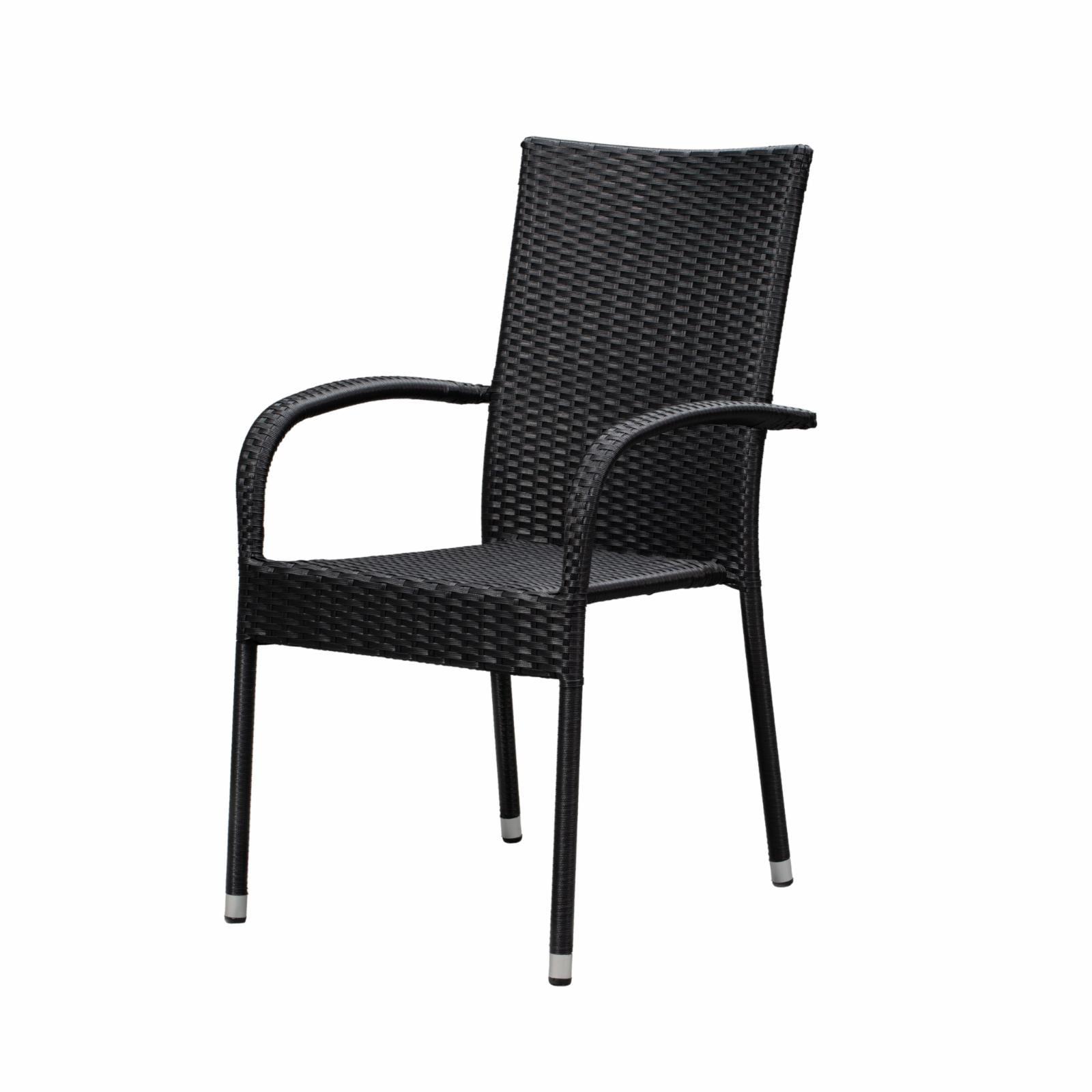 Morgan Black Wicker Outdoor Dining Chair Set of 4