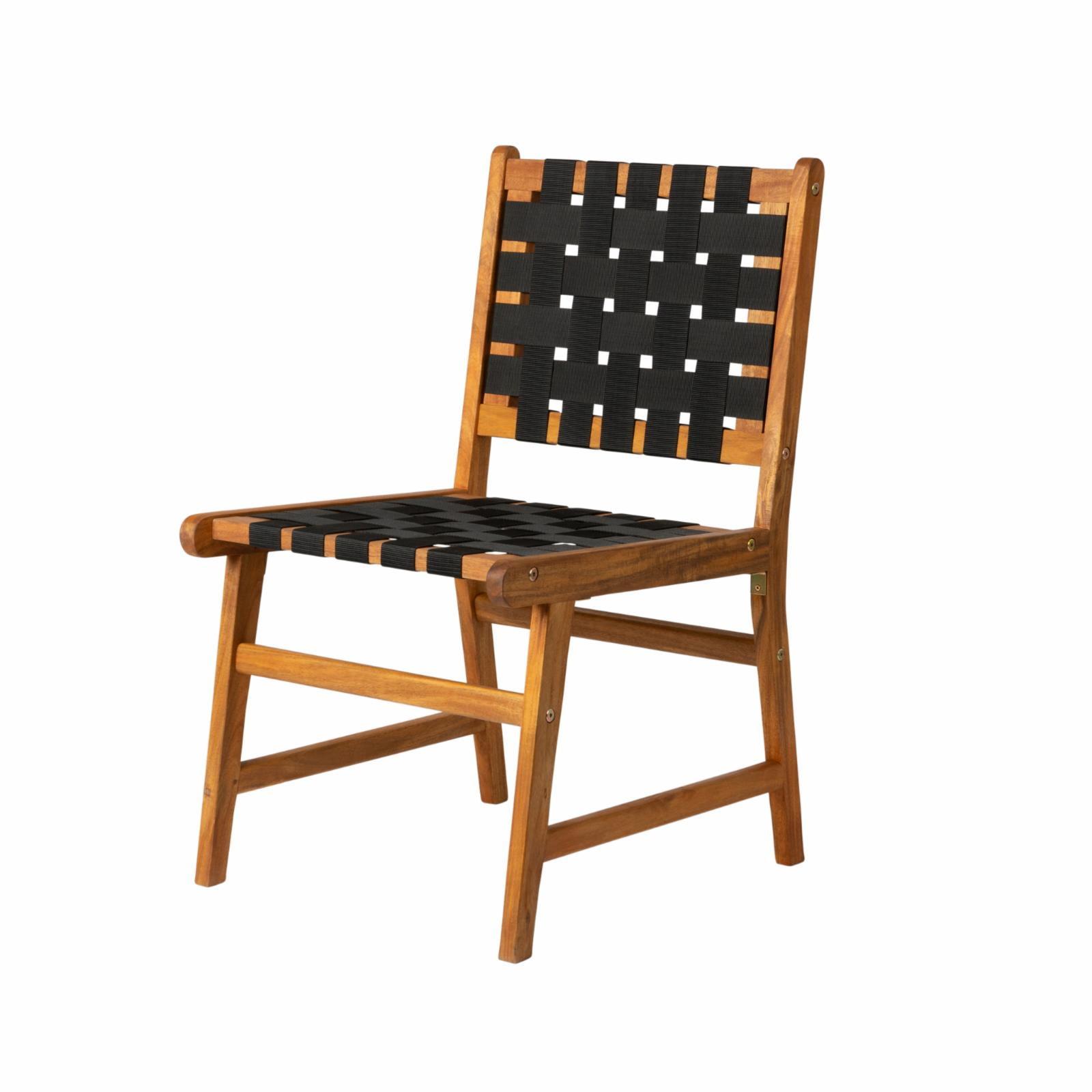 Sava Teak-Toned Acacia Wood Armless Dining Chair