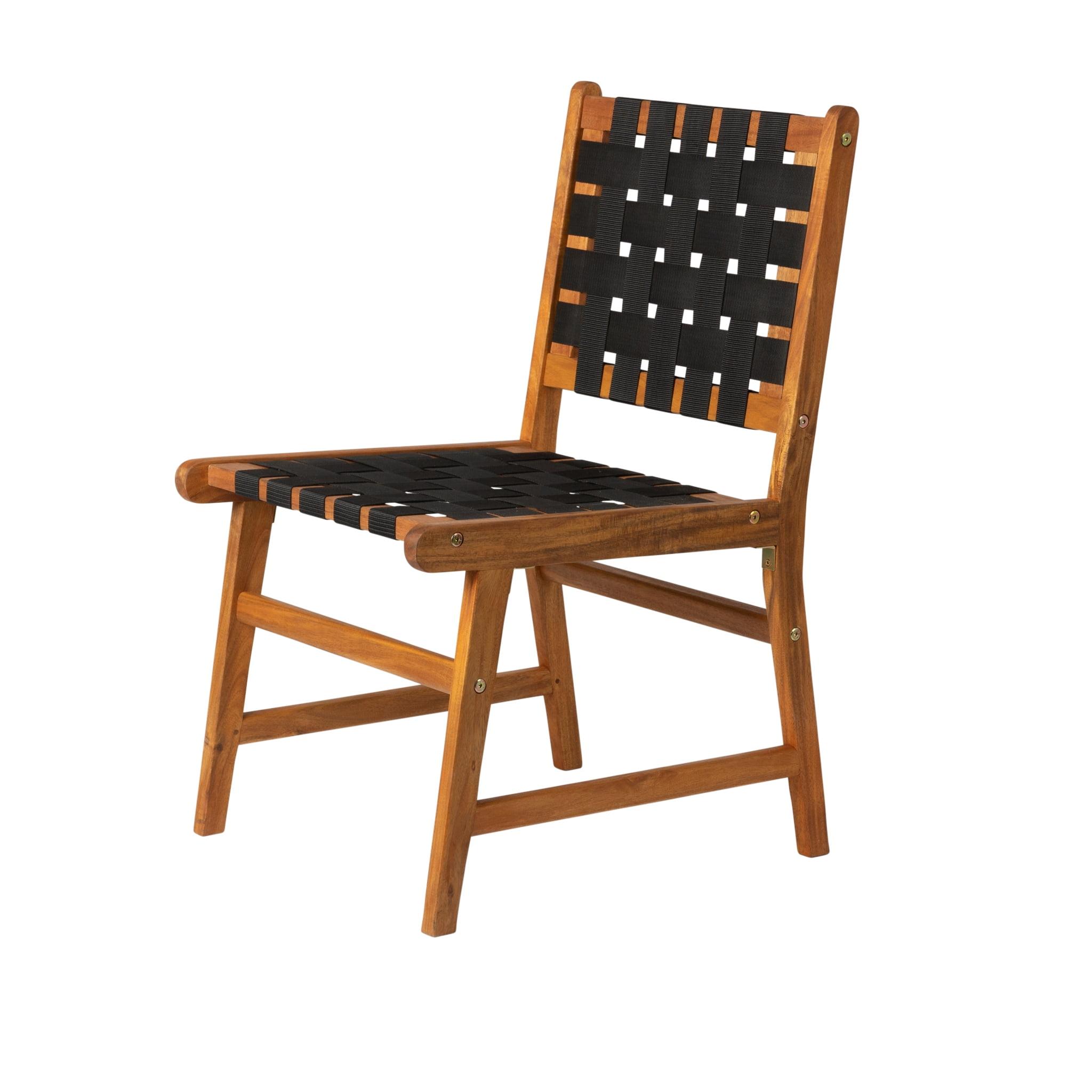 Sava Teak-Toned Acacia Wood Armless Dining Chair