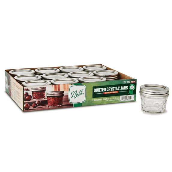 Ball Mason 4oz Quilted Jelly Jars with Lids and Bands, Set of 12