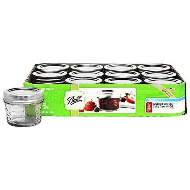 Ball Mason 4oz Quilted Jelly Jars with Lids and Bands, Set of 12