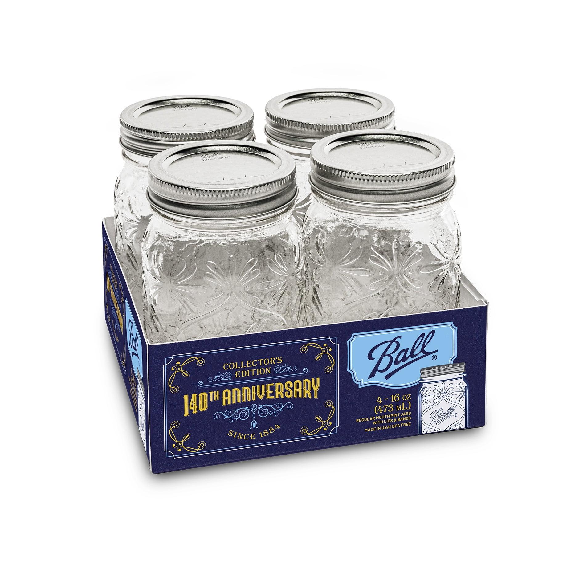 Ball 4-Pack Clear Glass 16oz Anniversary Mason Jars