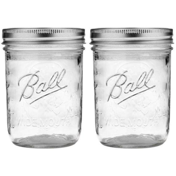 Wide Mouth Mason Jars 16 oz - (2 Pack)