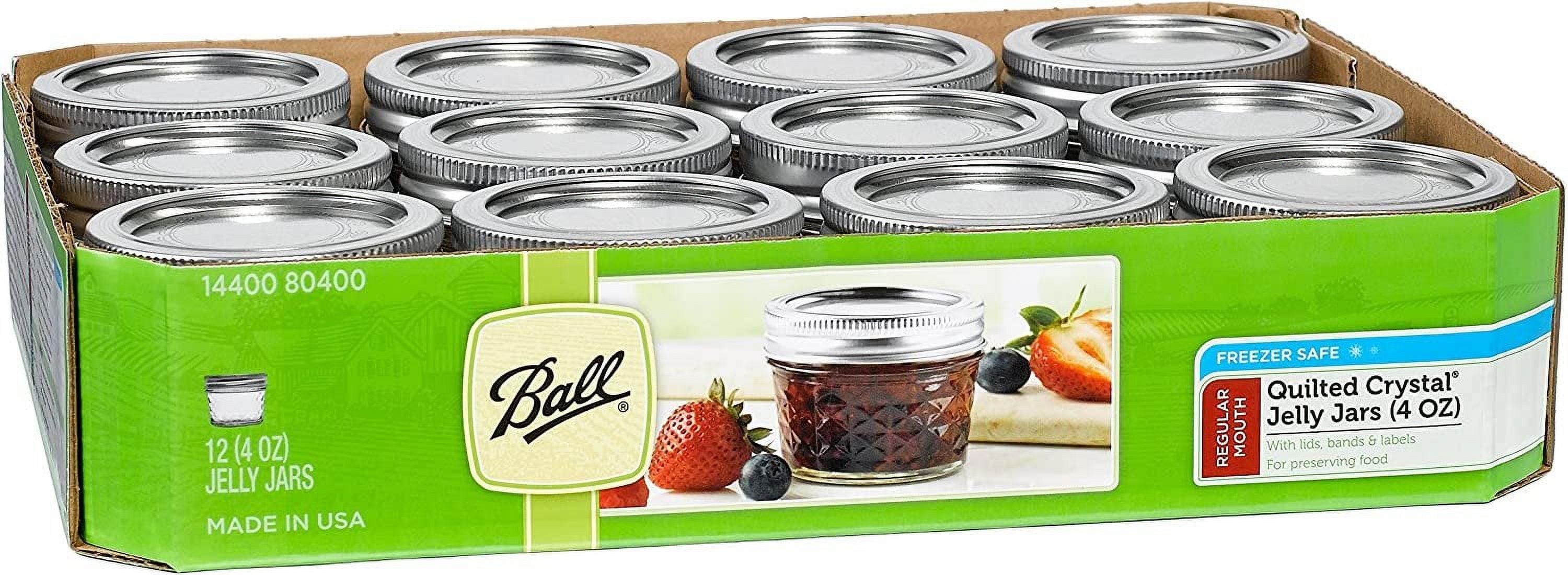 Ball Mason 4oz Quilted Jelly Jars with Lids and Bands, Set of 12