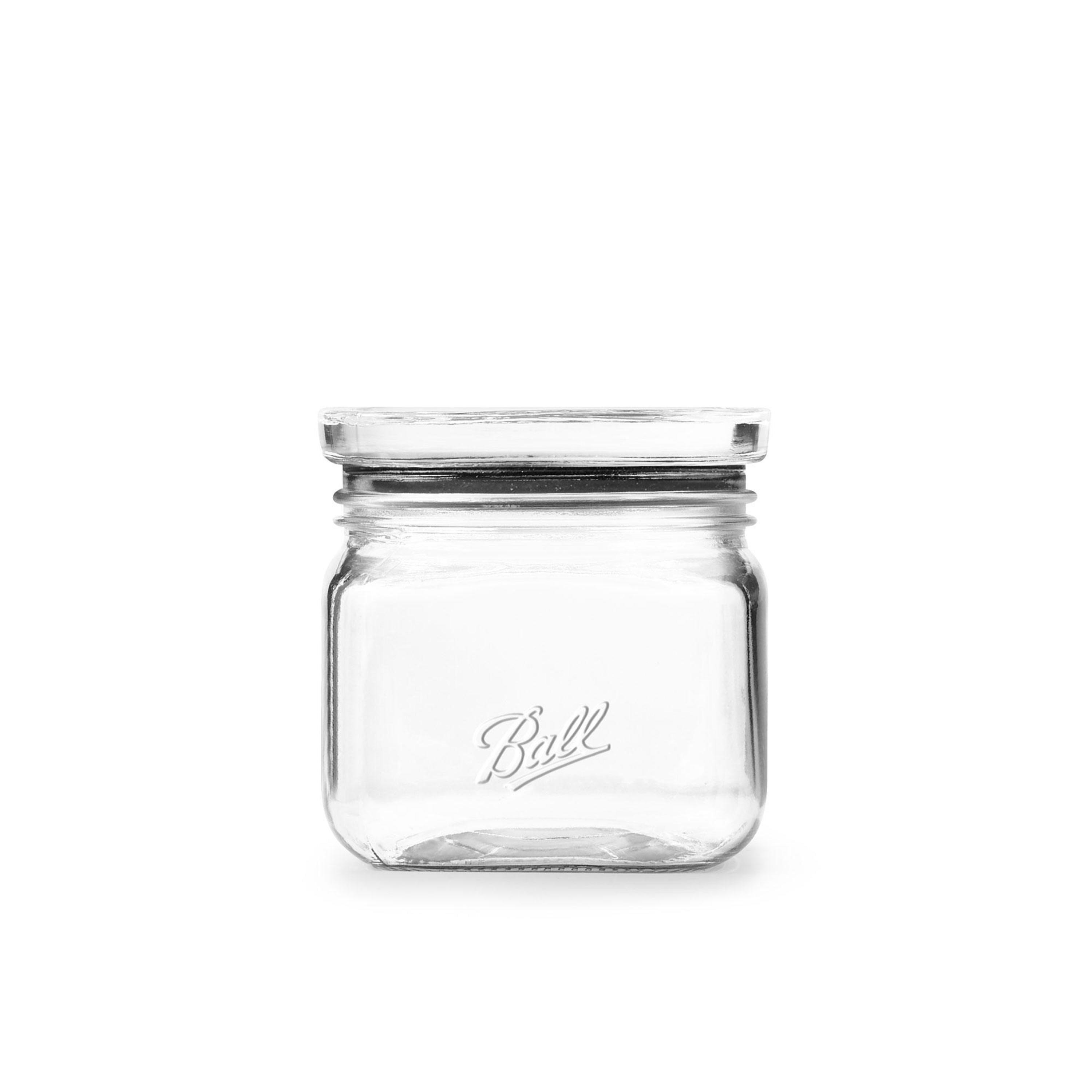 Clear Glass Stackable BPA-Free Quart Storage Jar Set