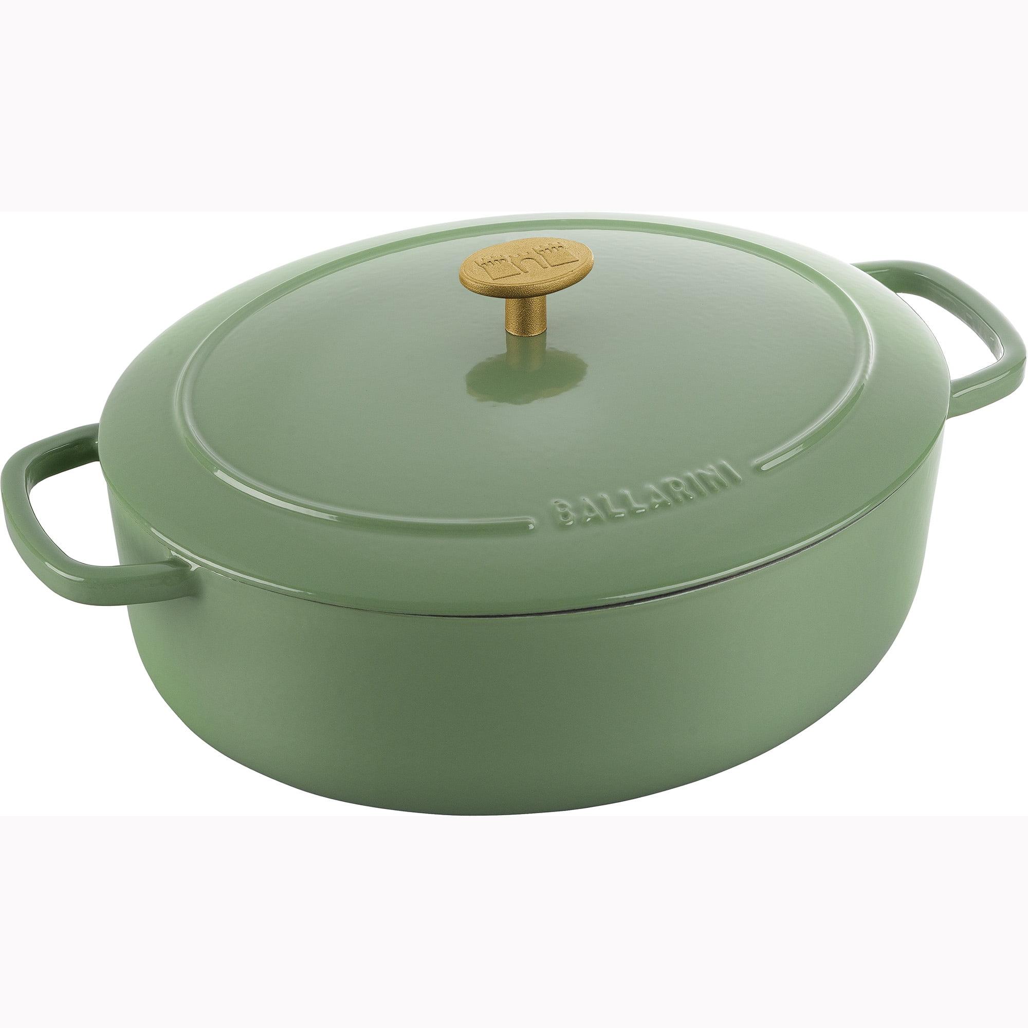 Saggio Green Enameled Cast Iron 5-qt Oval Dutch Oven