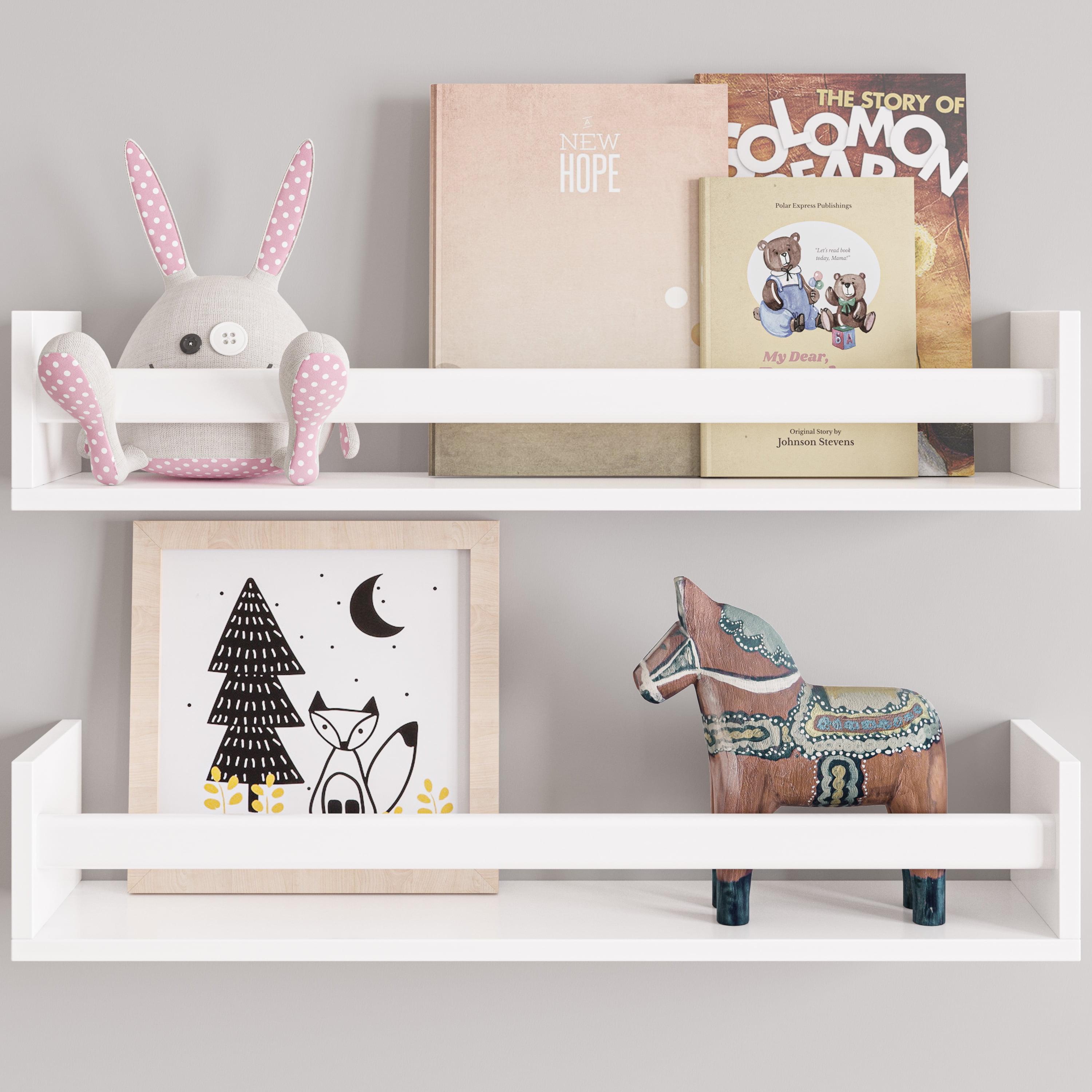 Ballucci Rigga 16" Floating Shelves with Front Bar (Set of 2)