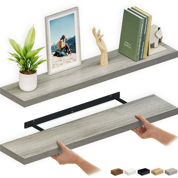 Ballucci Miami 48" W x 8" D Floating Shelves Set with Invisible Wall Mount Brackets (Set of 2)
