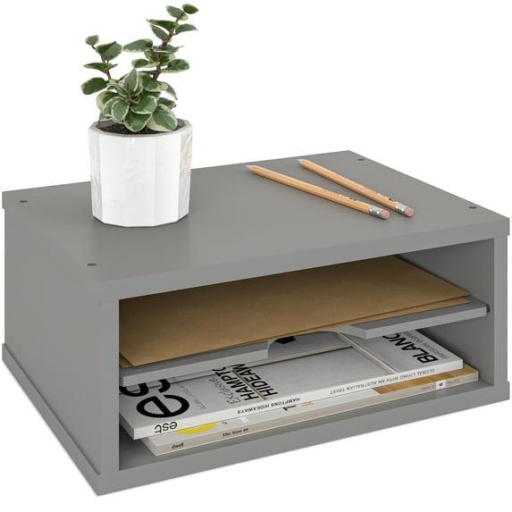 Ballucci Logan Stackable 2-Tier Paper Organizer and Monitor Stand
