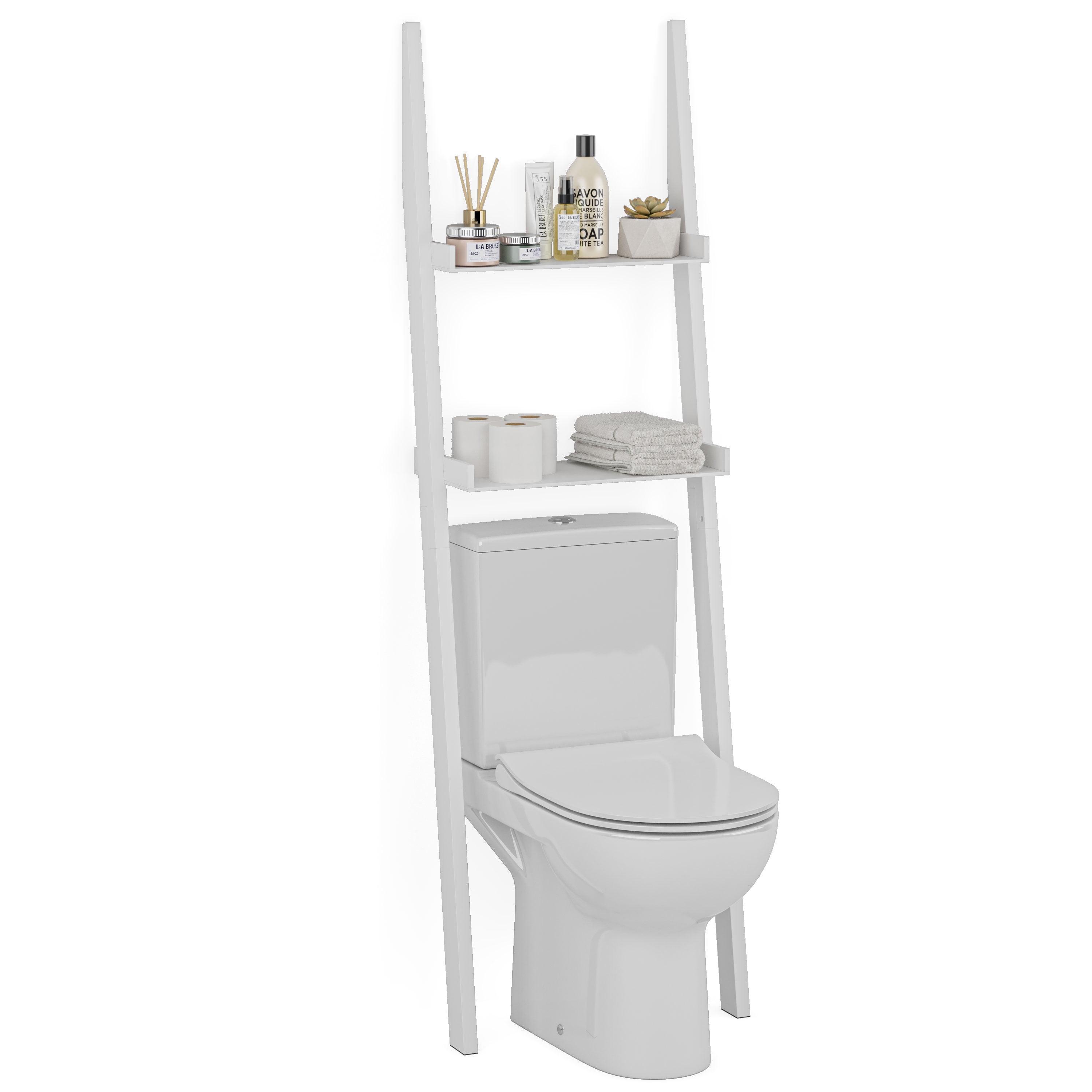 White Ladder Over-the-Toilet Storage Shelf for Kids