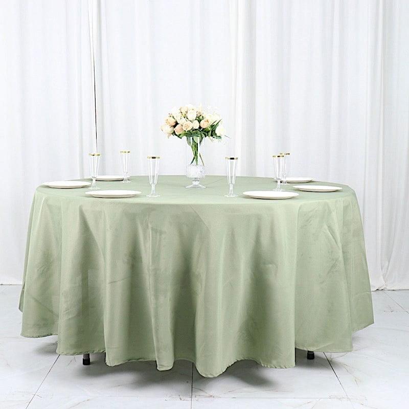 BalsaCircle 108" Round Polyester Tablecloth Wedding Table Linens Eucalyptus Green
