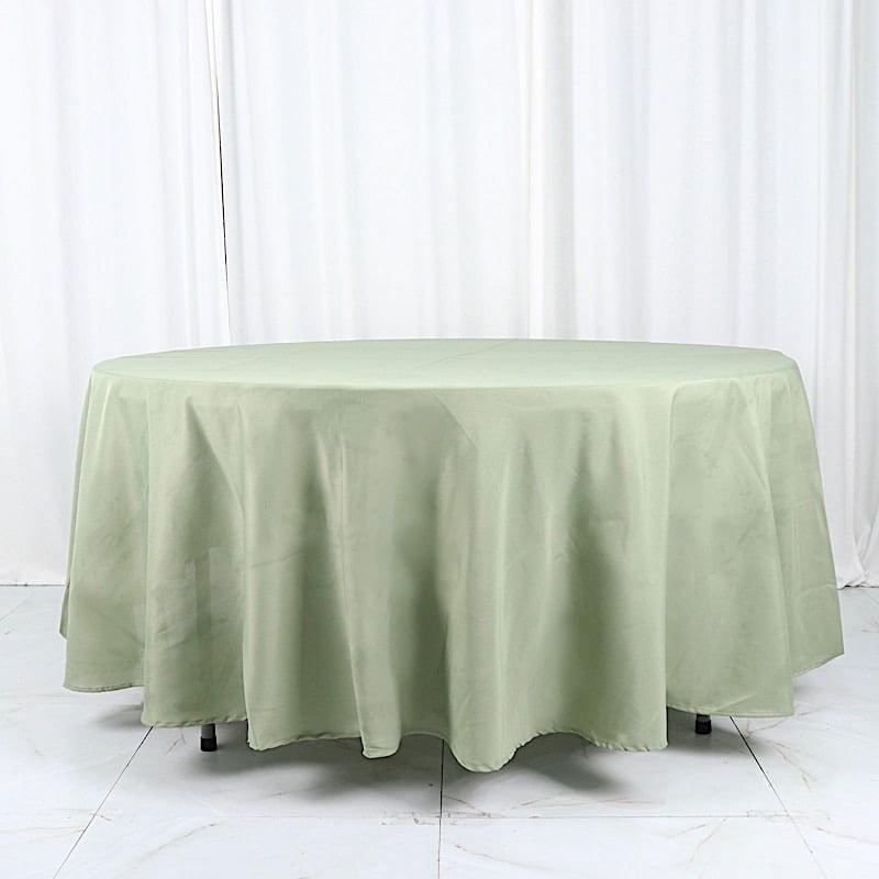 BalsaCircle 108" Round Polyester Tablecloth Wedding Table Linens Eucalyptus Green
