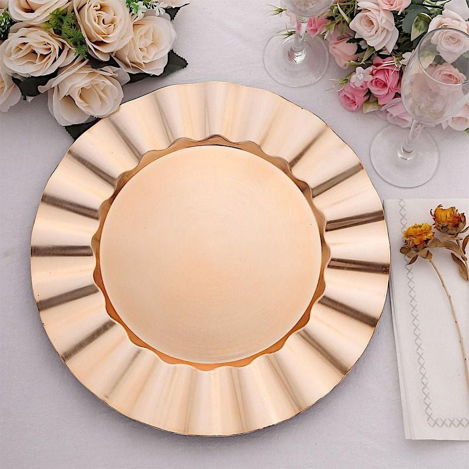 Gold Acrylic Scalloped Rim 13" Charger Plates, Set of 6