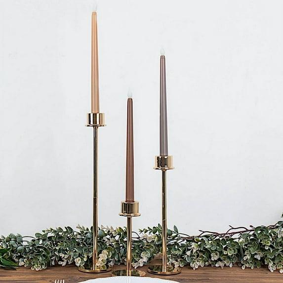 Efavormart Set of 3 | 11" Mixed Natural Warm Flickering Flameless LED Taper Candles