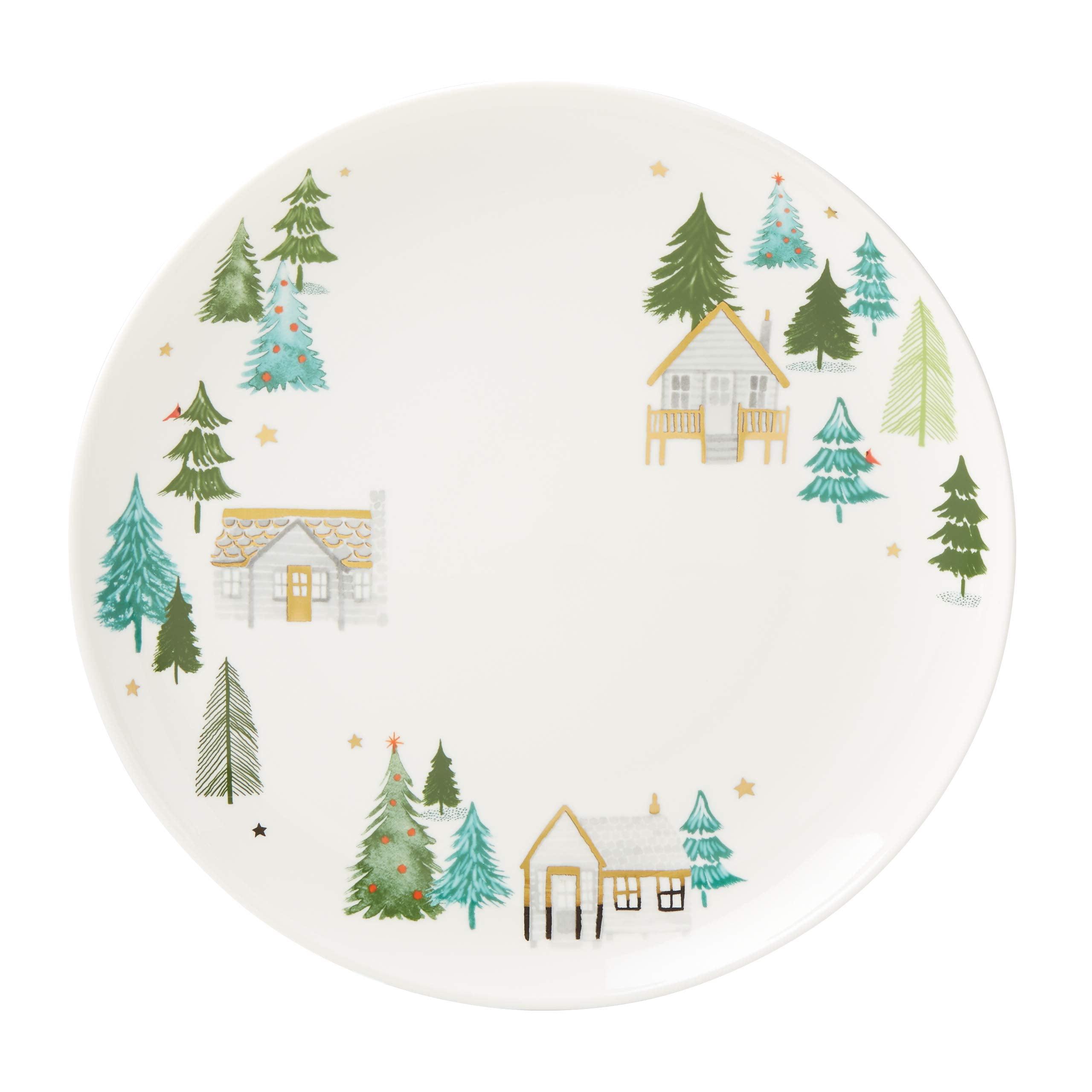 Nordic Christmas Ceramic Round Platter Dish