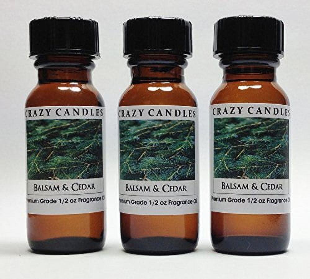 Balsam and Cedar 3 Bottles 1/2 Fl Oz Each 15ml Premium Grade Scented Fragrance Oil By Crazy Candles