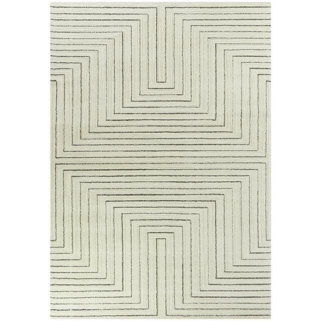 Balta Rugs 5'3"x7' Carmody Transitional Geometric Rug Cream: Off-White, Medium Pile, Indoor, Fade & Stain-Resistant