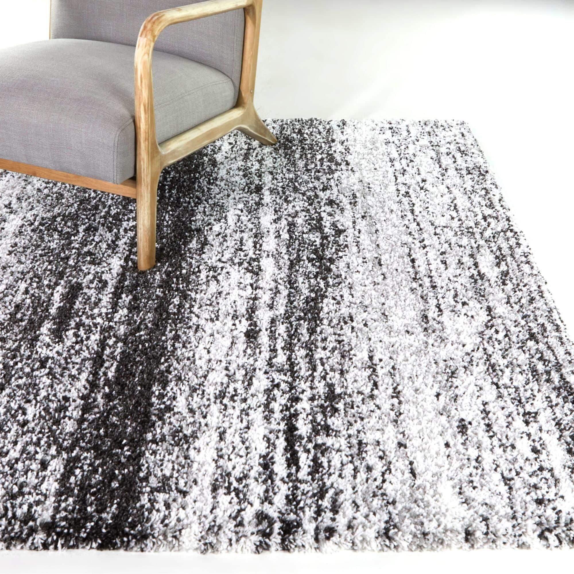 Balta Eastleigh Coastal Ombre Shag Area Rug Charcoal 7'10" x 10' 8' x 10'