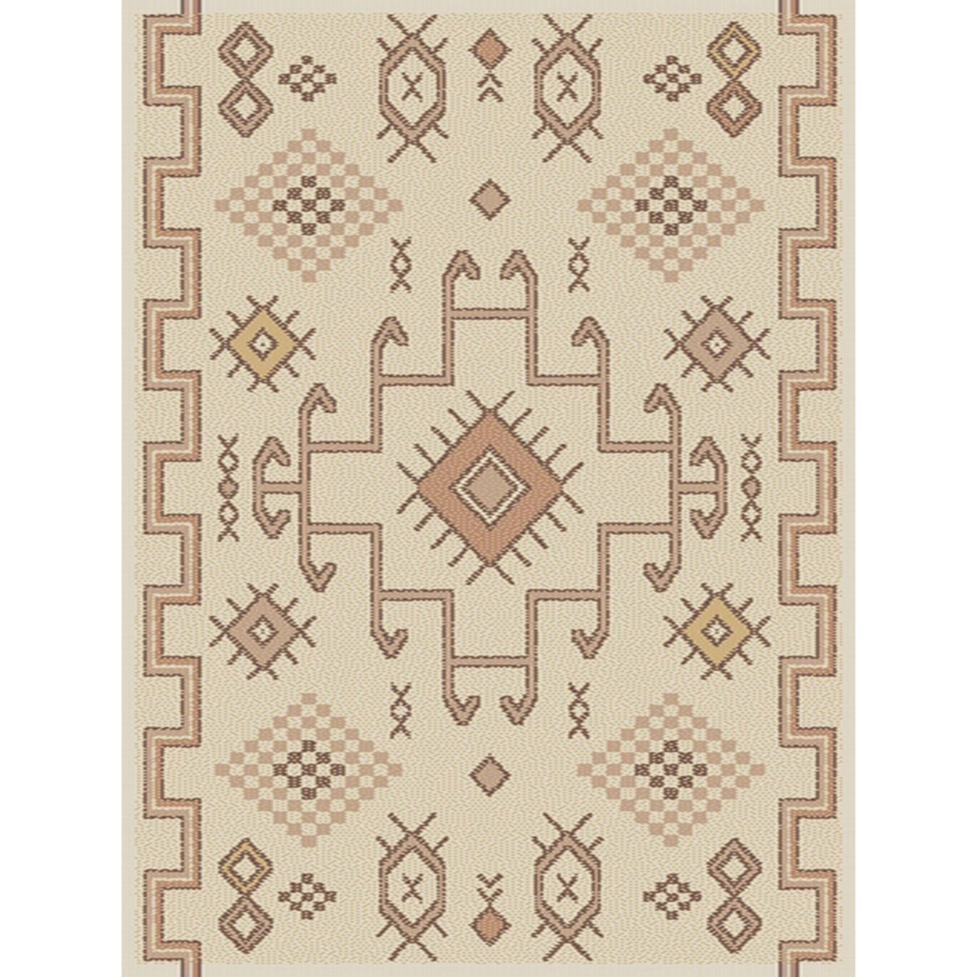 Balta Rugs 5'3"x7' Felipe Kids' Area Rug Orange: Geometric Tribal Design, Fade & Stain-Resistant, High Pile