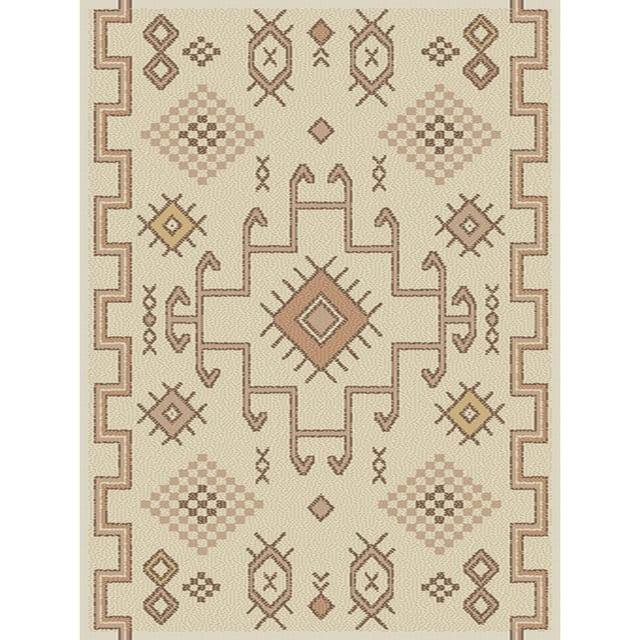 Balta Rugs 5'3"x7' Felipe Kids' Area Rug Orange: Geometric Tribal Design, Fade & Stain-Resistant, High Pile