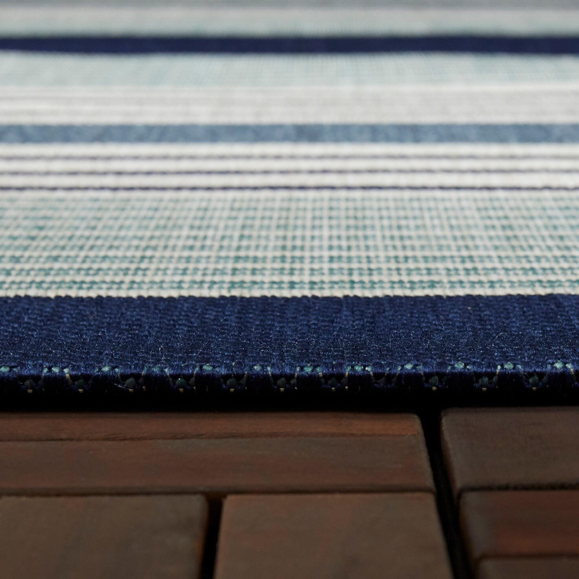 JONATHAN Y SCANDINAVIAN 8 x 10 Area Rug, Aarhus Minimalist Striped - Navy/ivory, SCN102A-8